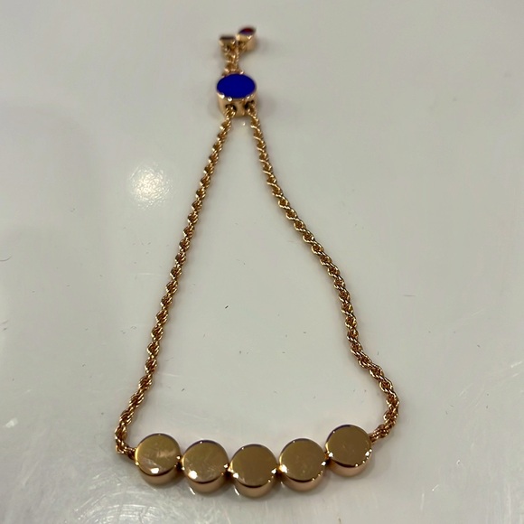 🌟MONICA VINADER Linear Bead Diamond Row Friendship Bracelet 18k Rose Gold NEW - Picture 4 of 5